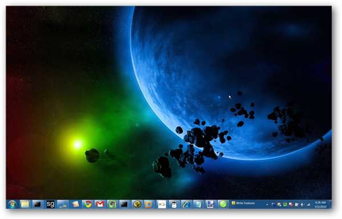 Linux with Windows colors, taskbar, wallpaper
